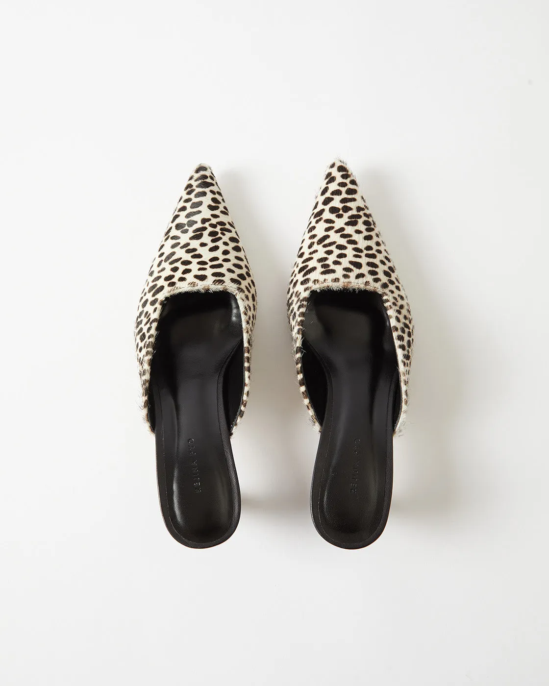 Mathilde Mule Pony Polkadot Black   White