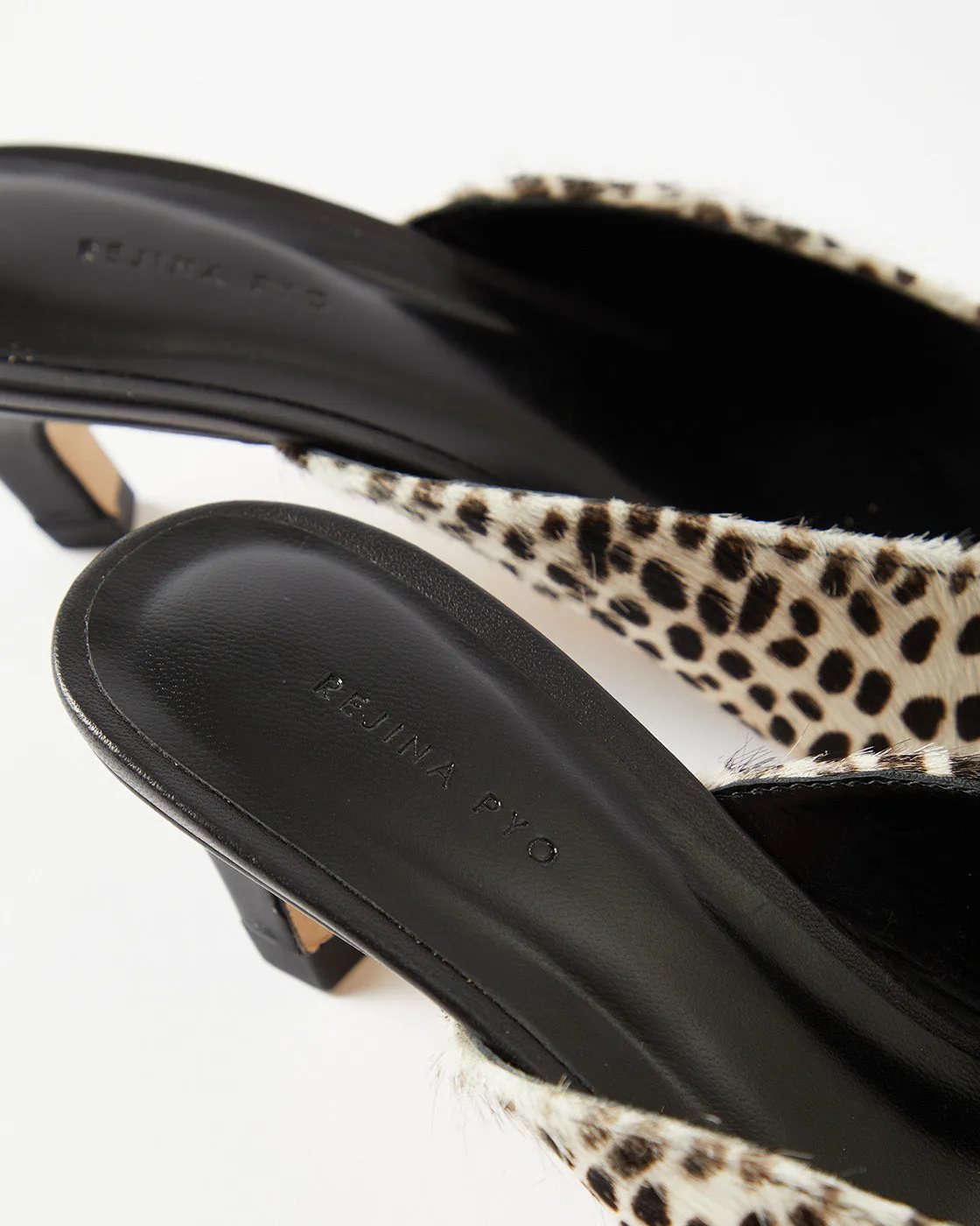 Mathilde Mule Pony Polkadot Black   White