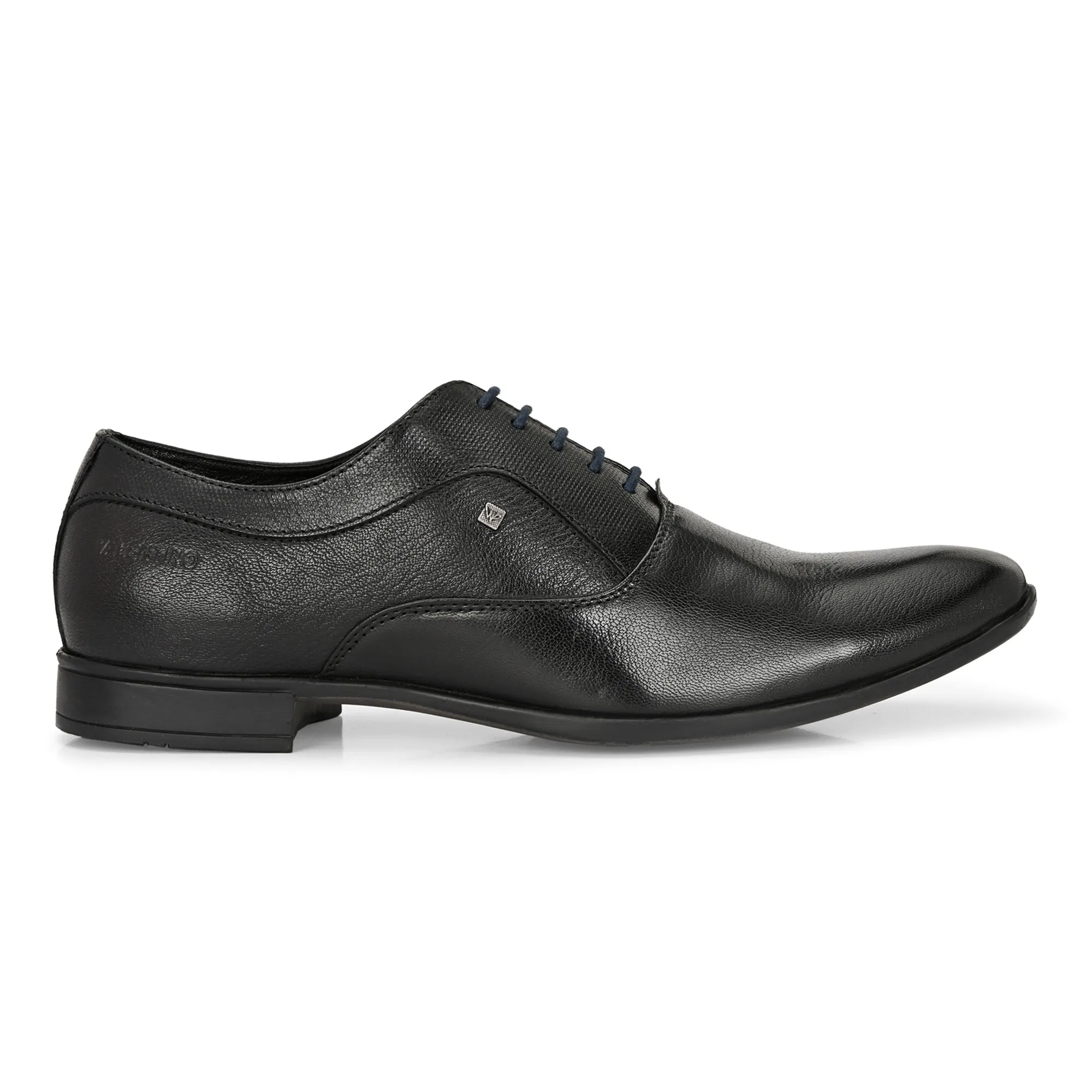 Men Premium Leather Black Lace Up Formal Derby Shoes (Ramky-72-Black)