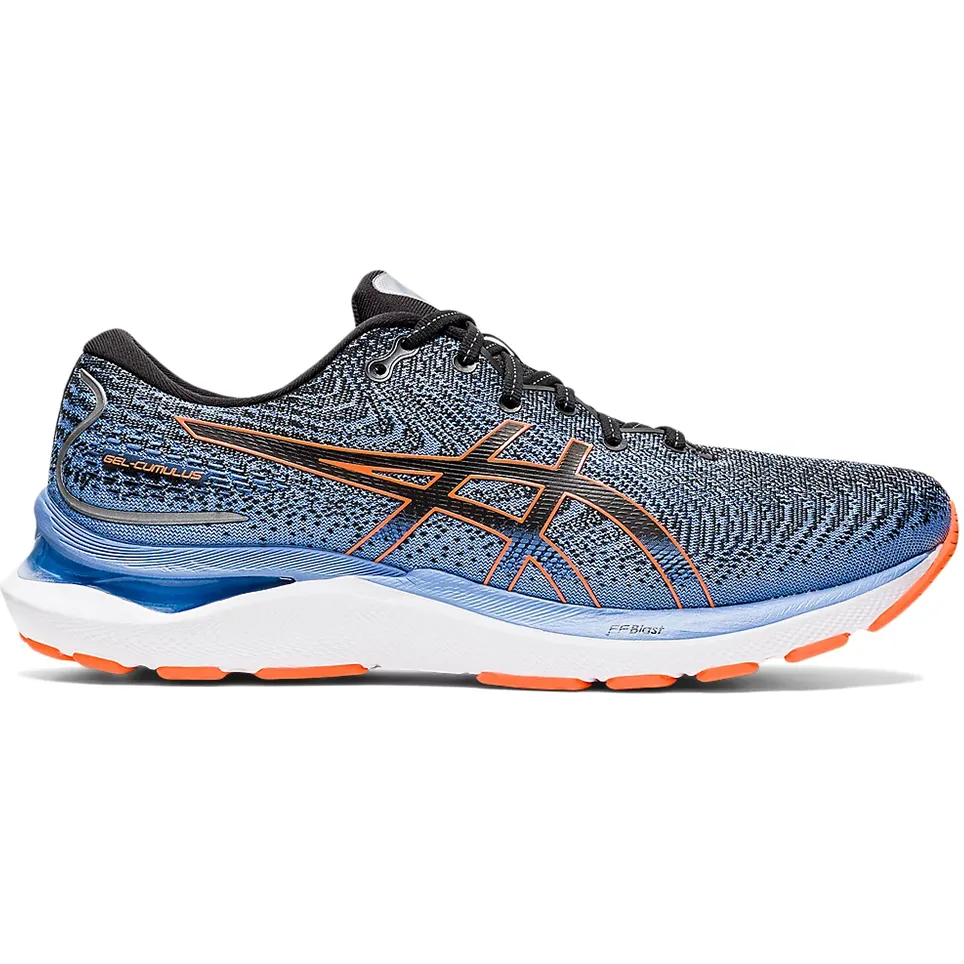 Men's Asics GEL-Cumulus 24, Black/Shocking Orange, 9 2E Wide