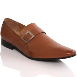 Mens ‘Nunn’ Leather Buckled Pointy Derby Office Shoes