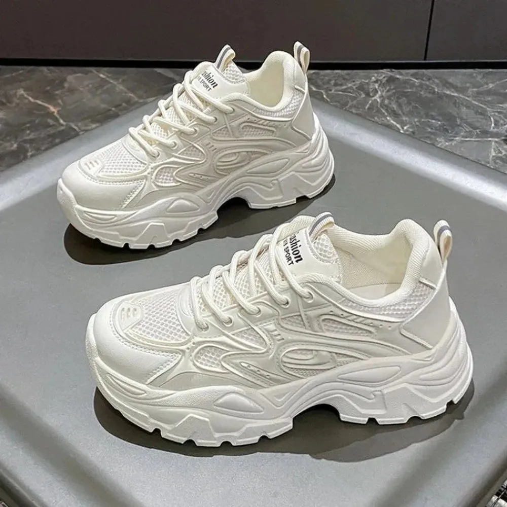 Merendy Cherokee Round toe lace-up Platform chunky white 90s platform sneakers