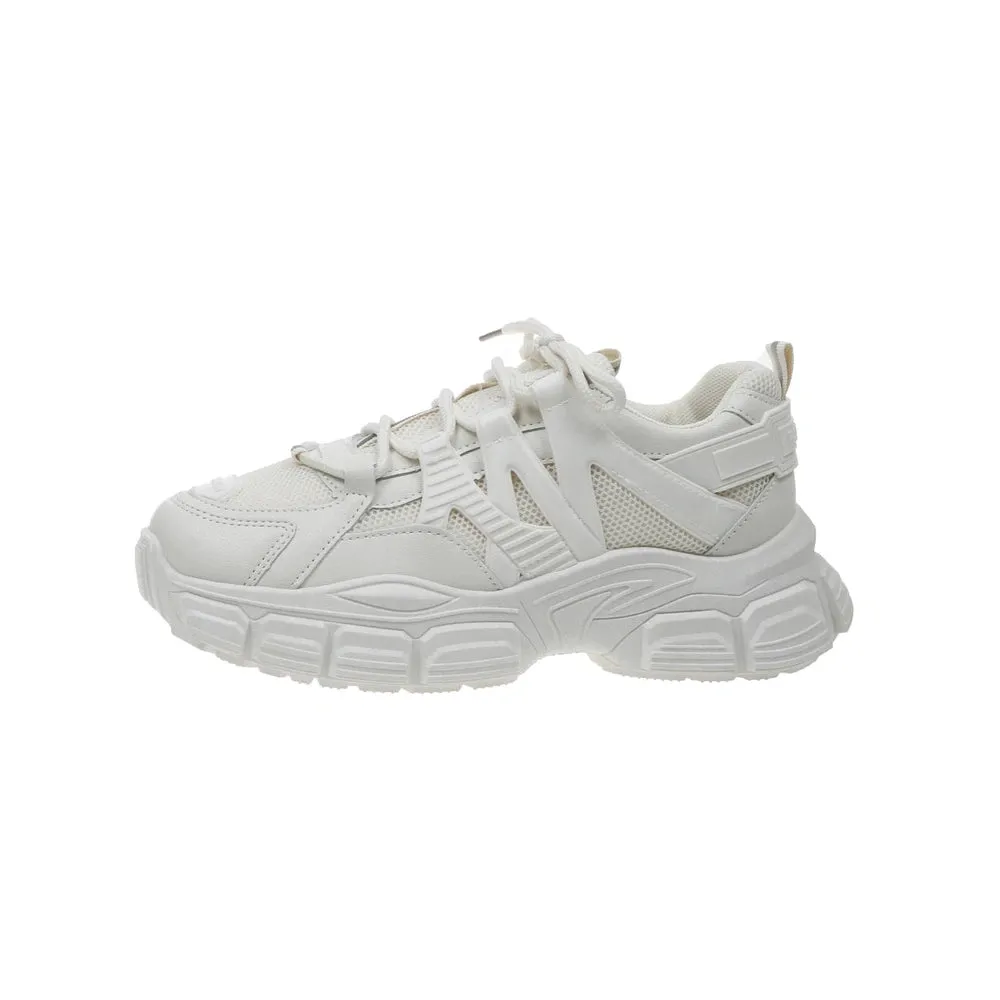 Merendy Titus round toe lace-up chunky white 90s platform sneakers