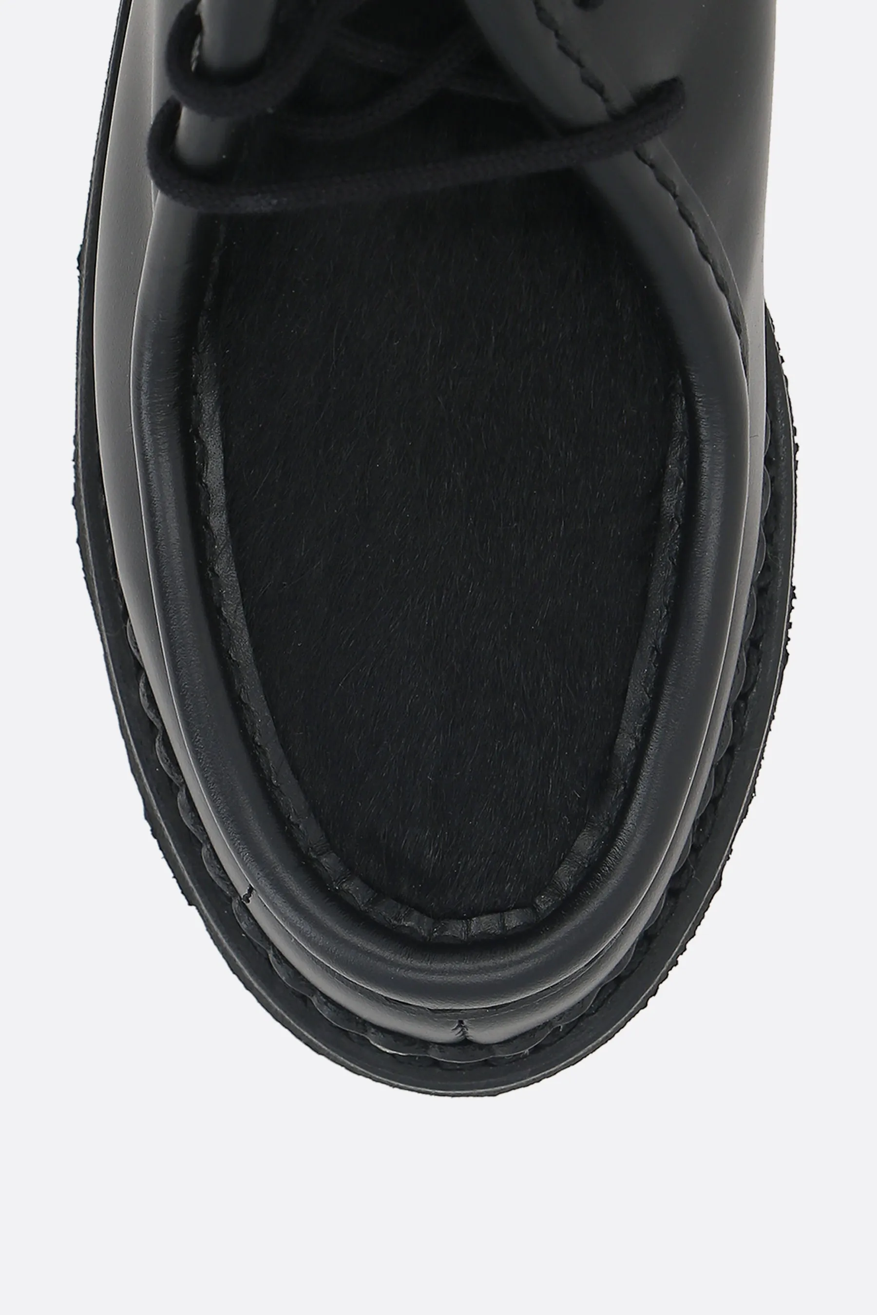 Michael/Griff derby shoes in smooth leather and calf hair
