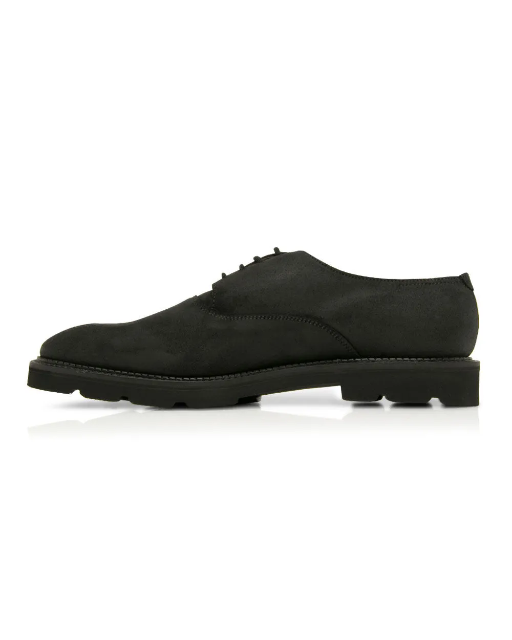 Milton Waxed Suede Derby in Black