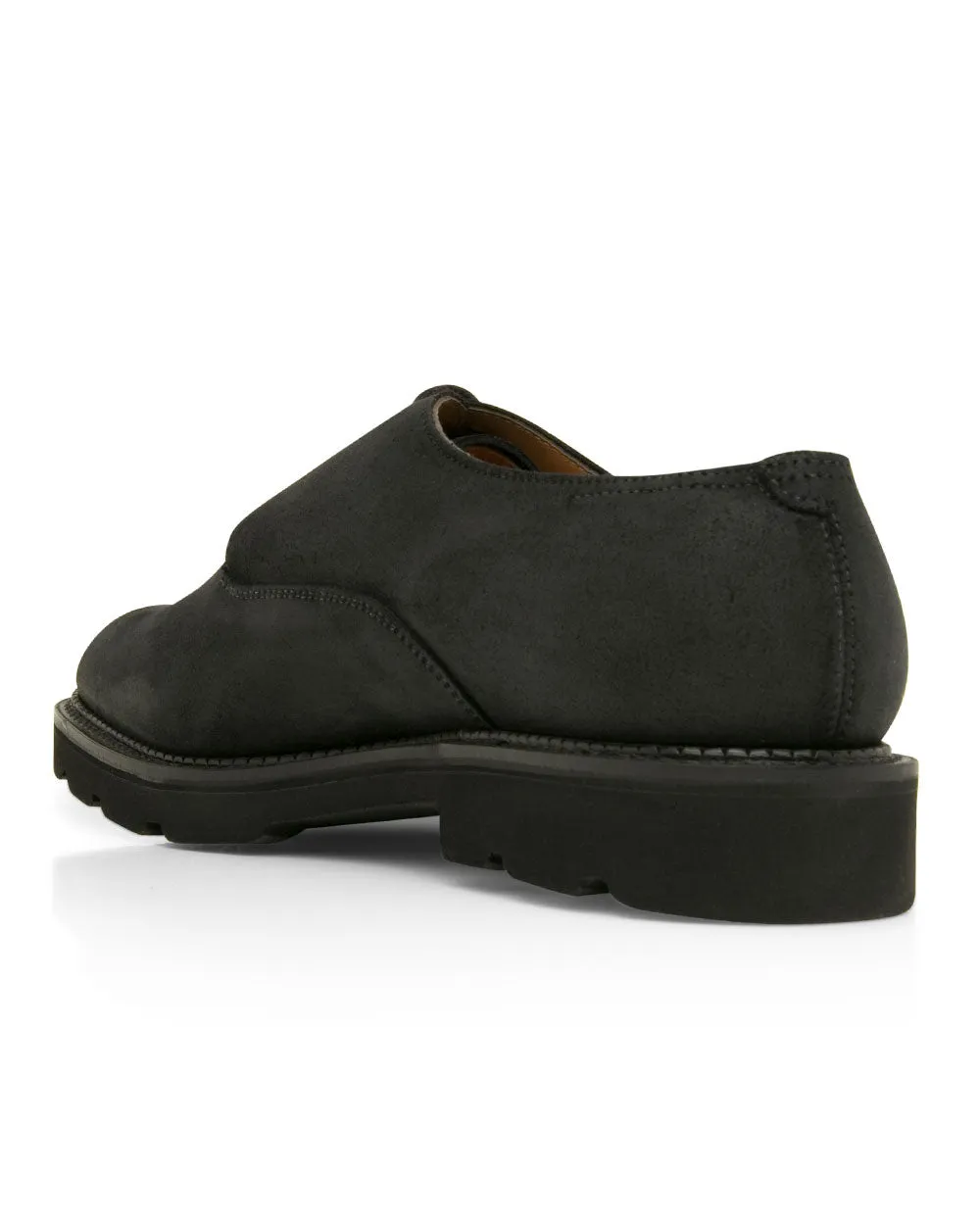 Milton Waxed Suede Derby in Black