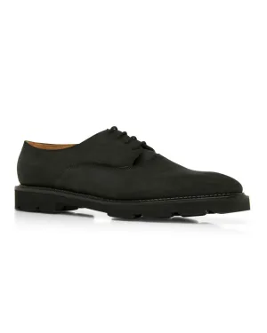 Milton Waxed Suede Derby in Black