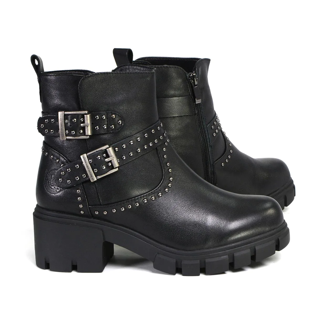 Milwaukee Leather Women's Siren Premium Black Studded Fashion Boots w/