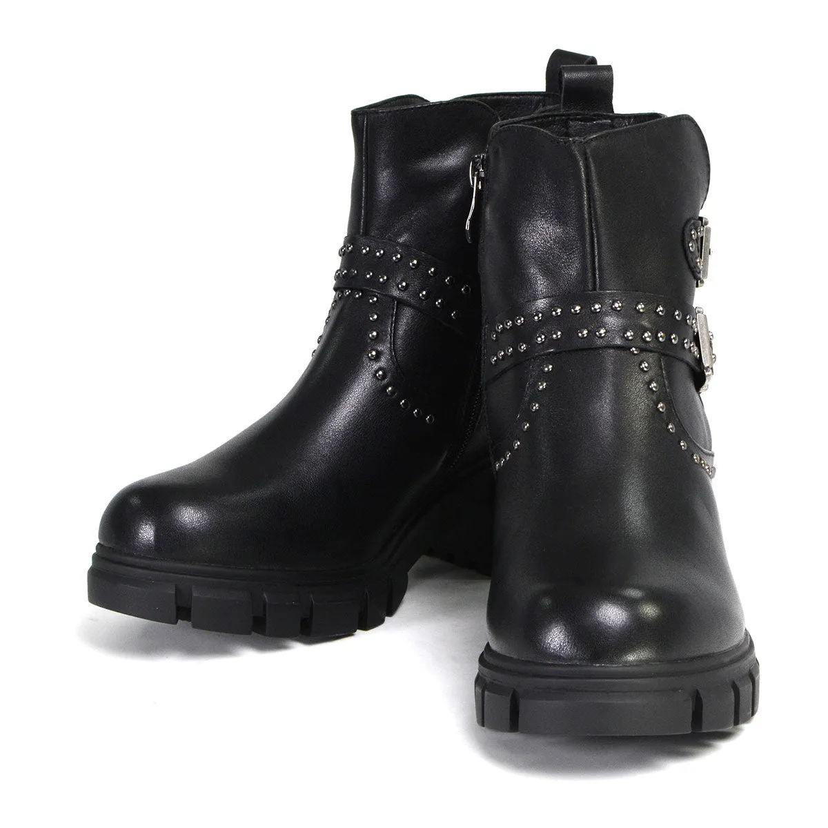 Milwaukee Leather Women's Siren Premium Black Studded Fashion Boots w/