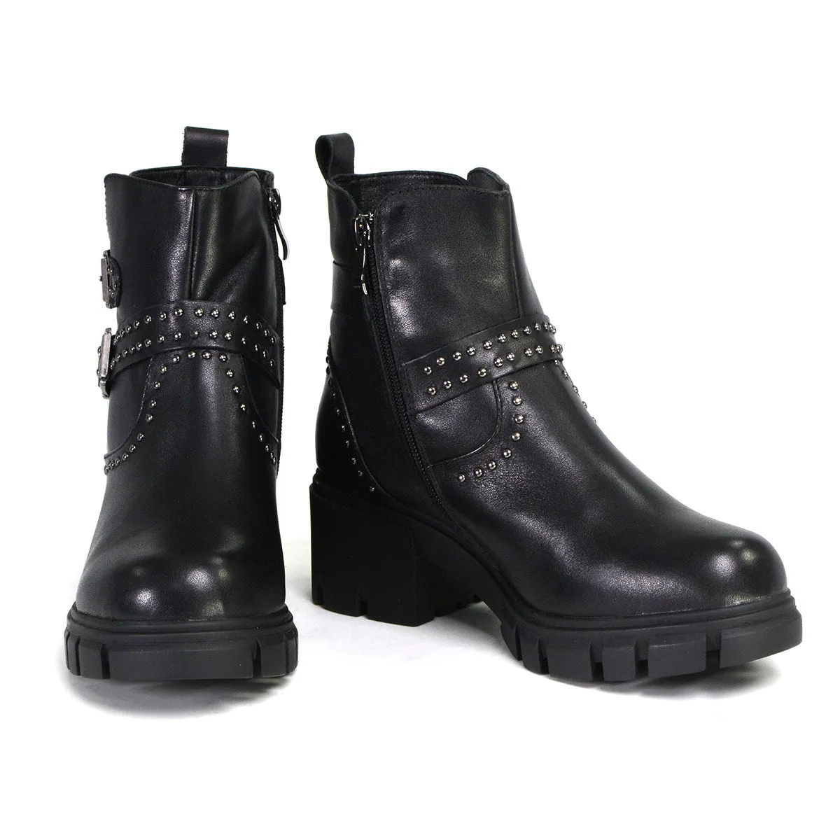 Milwaukee Leather Women's Siren Premium Black Studded Fashion Boots w/