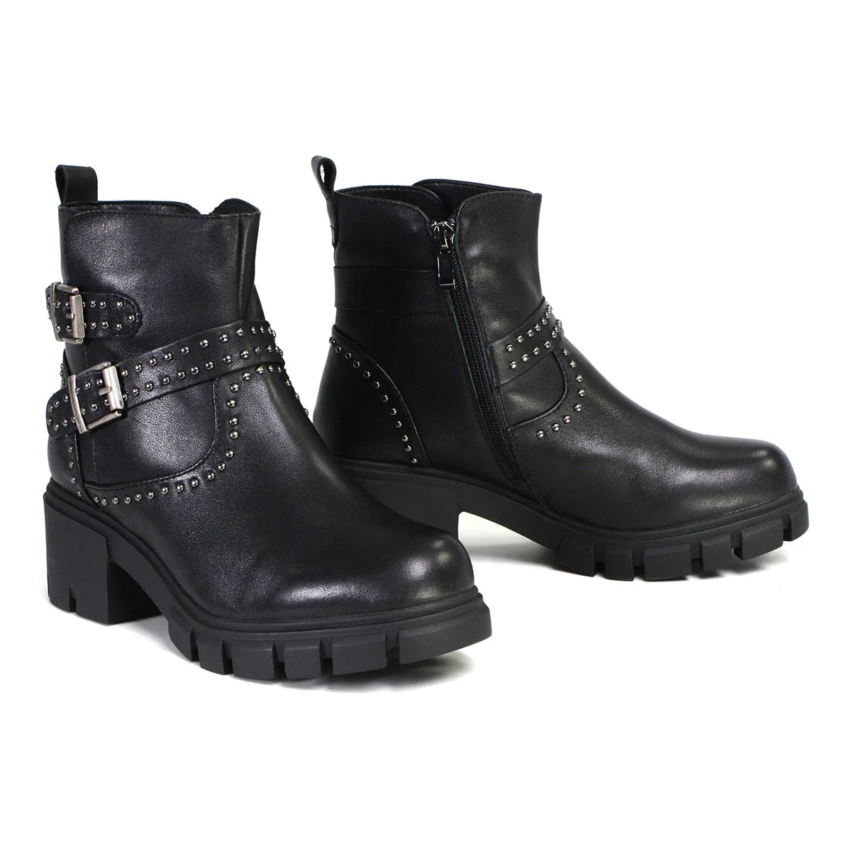 Milwaukee Leather Women's Siren Premium Black Studded Fashion Boots w/