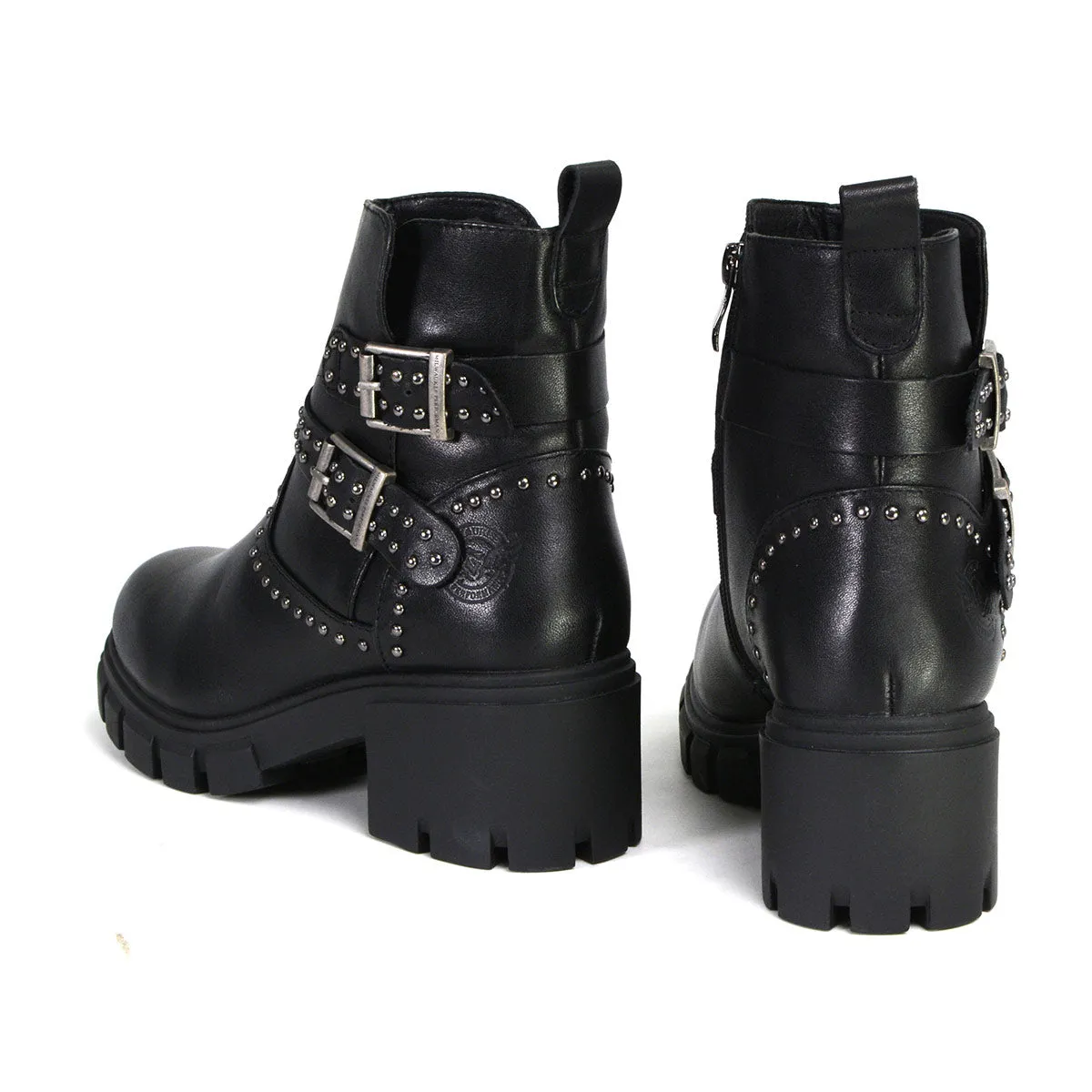 Milwaukee Leather Women's Siren Premium Black Studded Fashion Boots w/