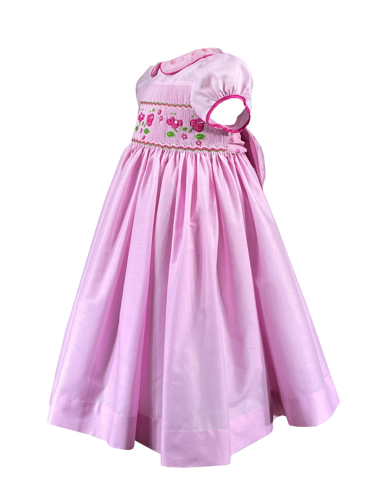 Mirthful Pink Garden : Cerise Smocked Dress