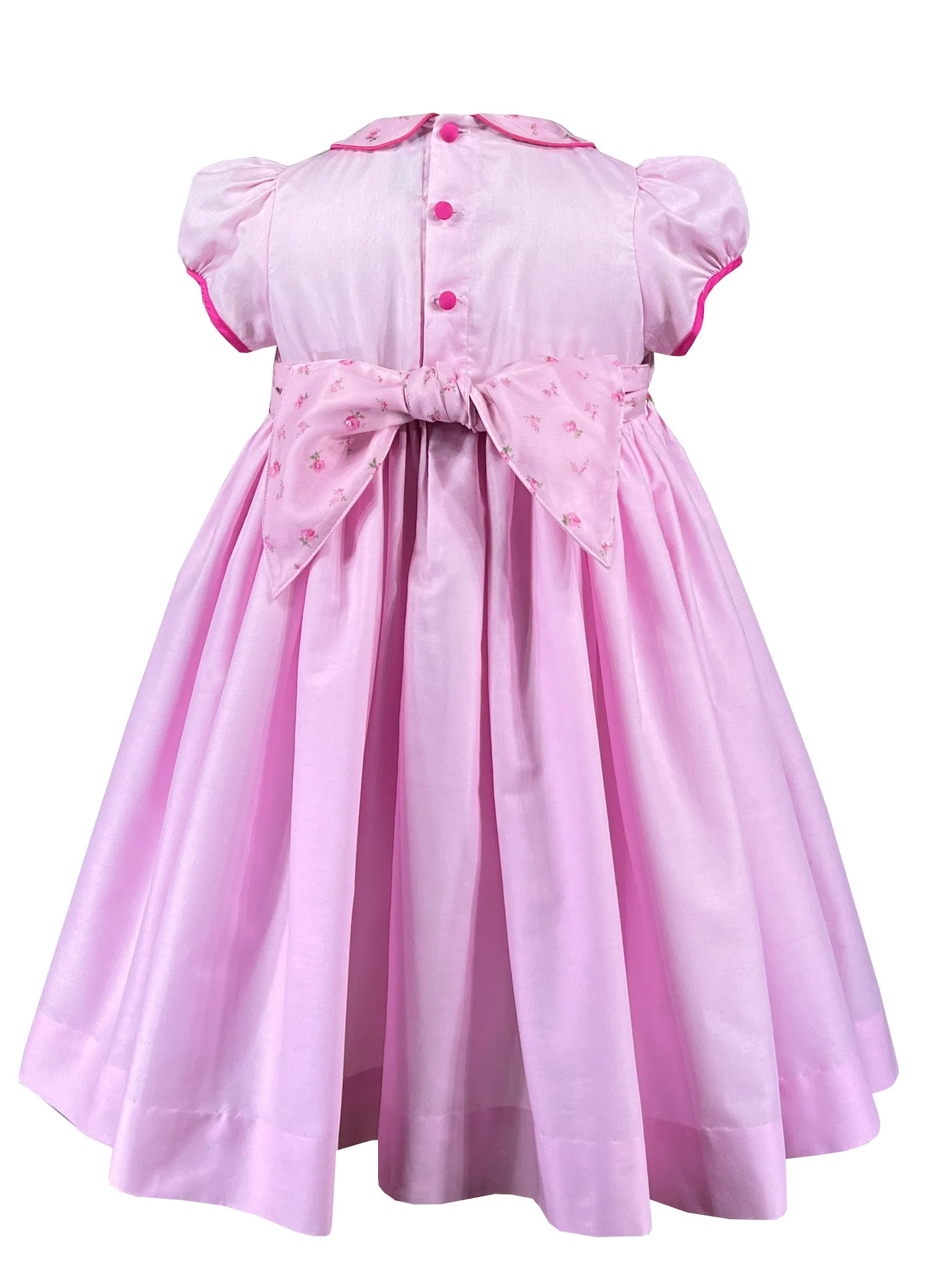 Mirthful Pink Garden : Cerise Smocked Dress