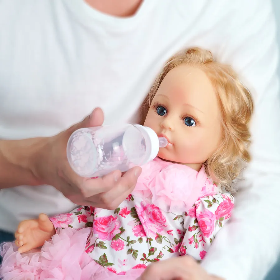 MNMJ Lifelike Reborn Baby Dolls - 22-inch Soft Body Realistic Newborn Baby Dolls Silicone Full Body Real Life Baby Dolls with Feeding Kit Toys Accessories for Ages 3  Year old Girls or Collection