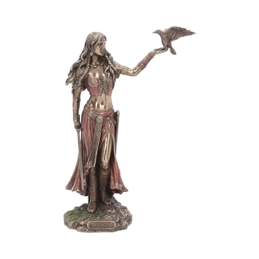 Morrigan and Crow Figurine Bronze Ornament