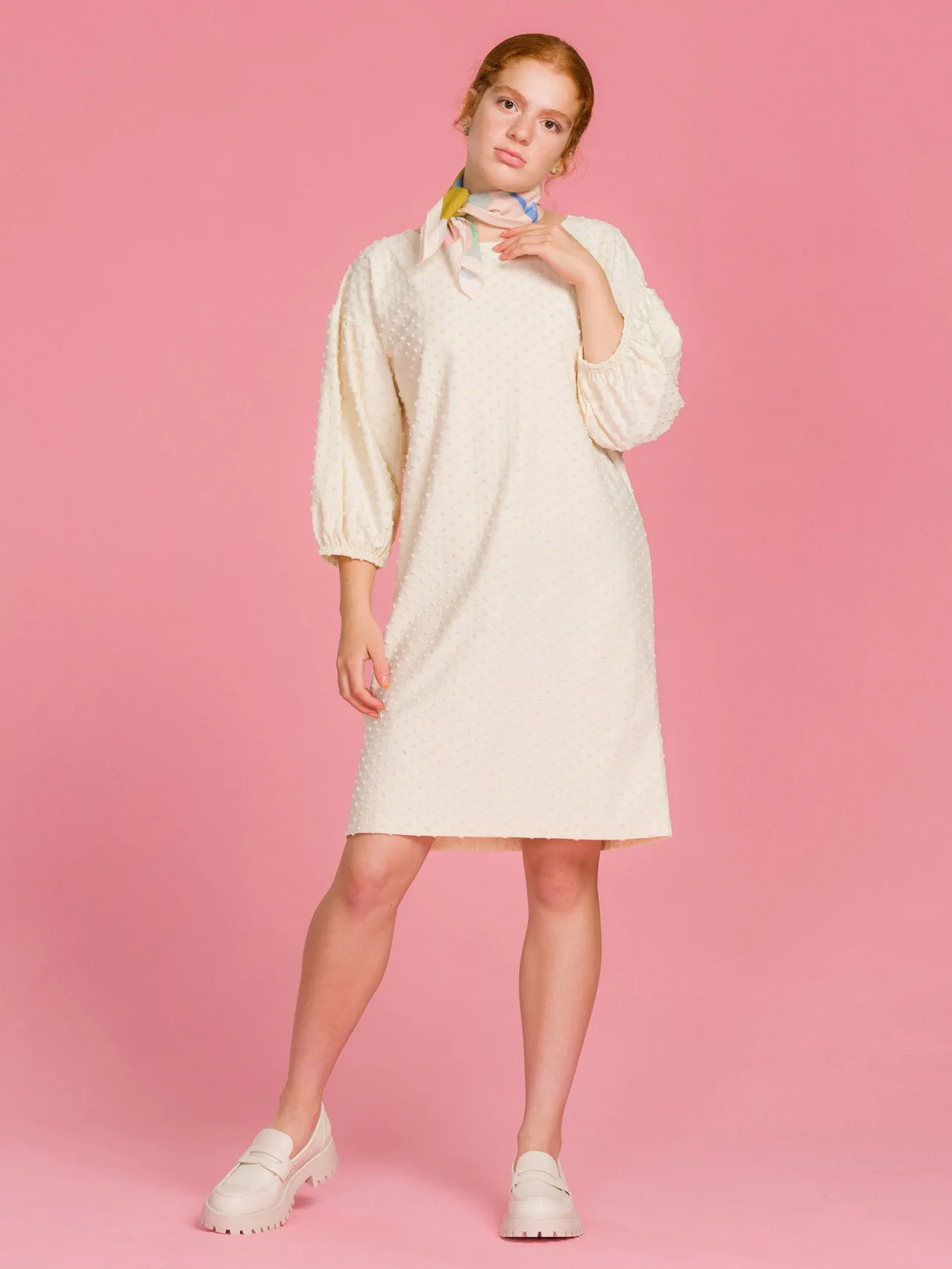Nancy Dress Creme Dot