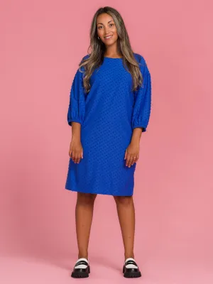 Nancy Dress Dazzling Blue Dot