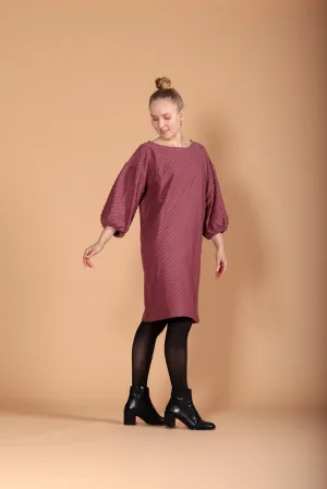 Natalia Dress Rose Brown Dot