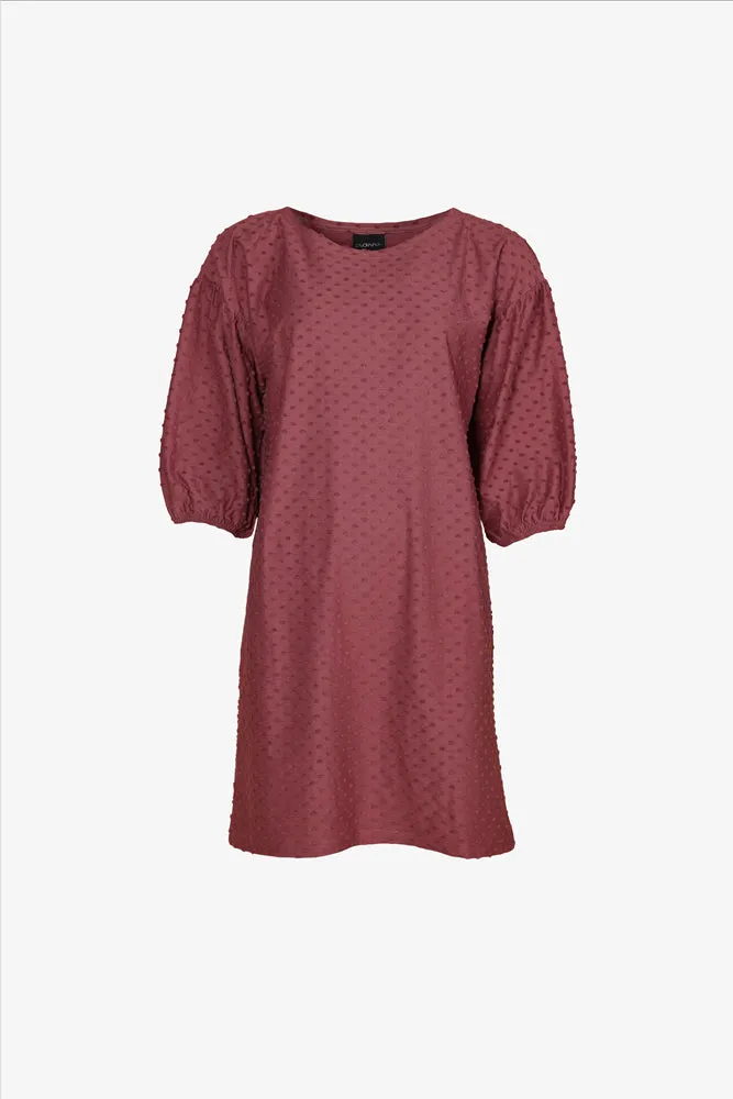 Natalia Dress Rose Brown Dot