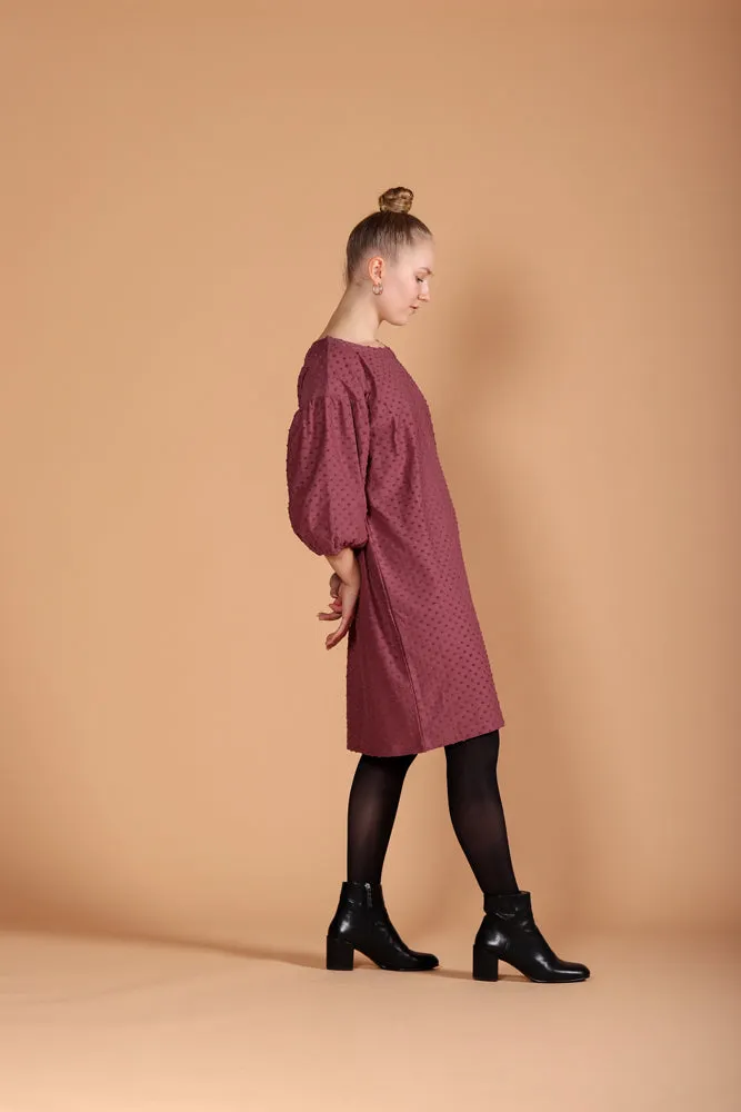 Natalia Dress Rose Brown Dot