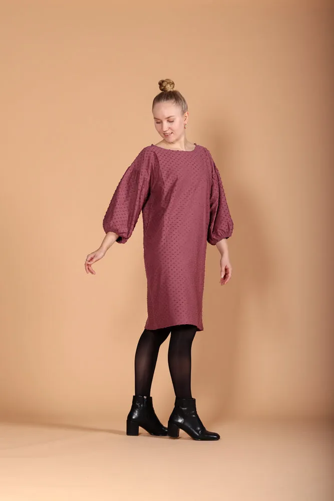 Natalia Dress Rose Brown Dot