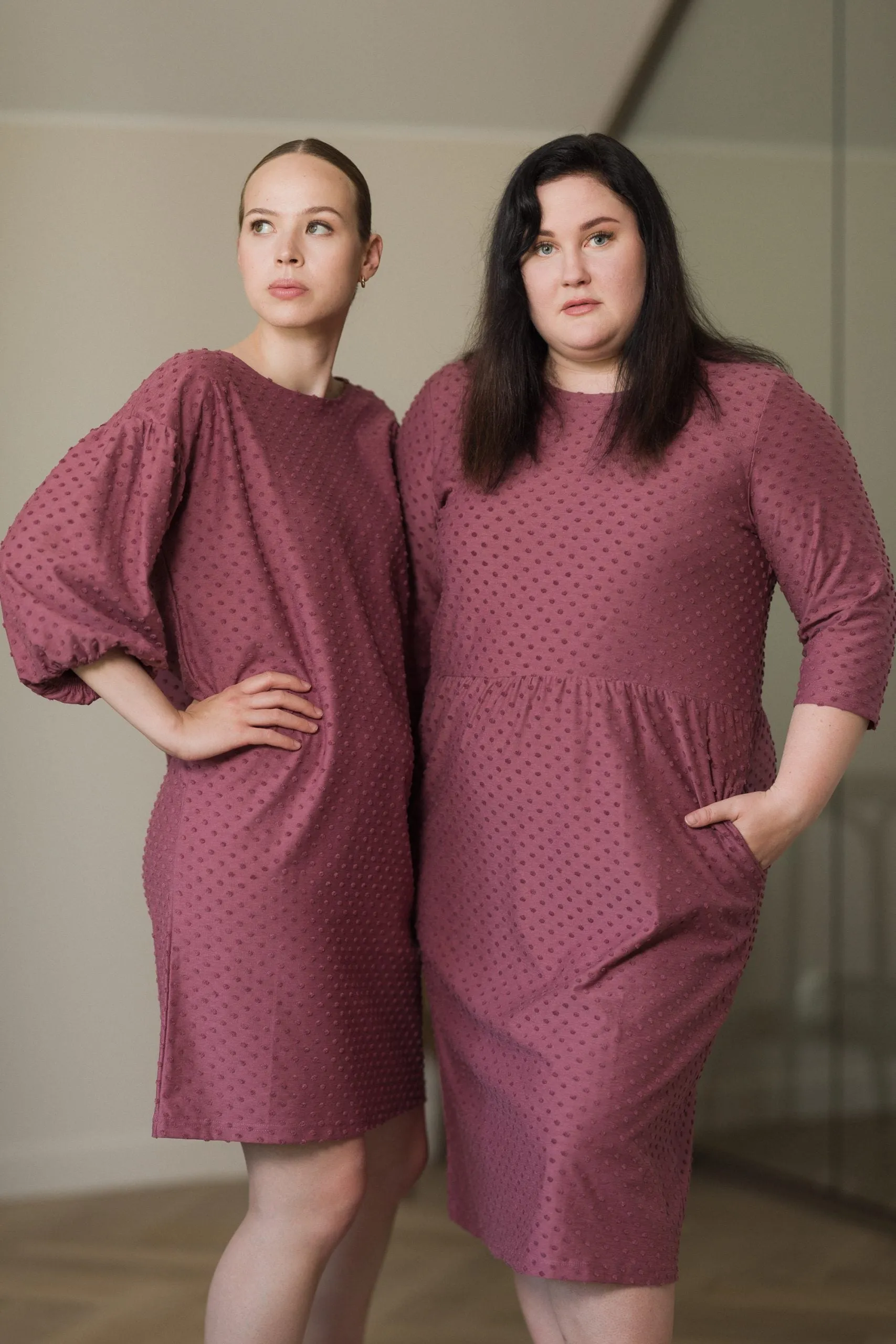 Natalia Dress Rose Brown Dot