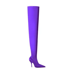 NELLE Super Pointed Toe Basic Over The Knee Sock Boots