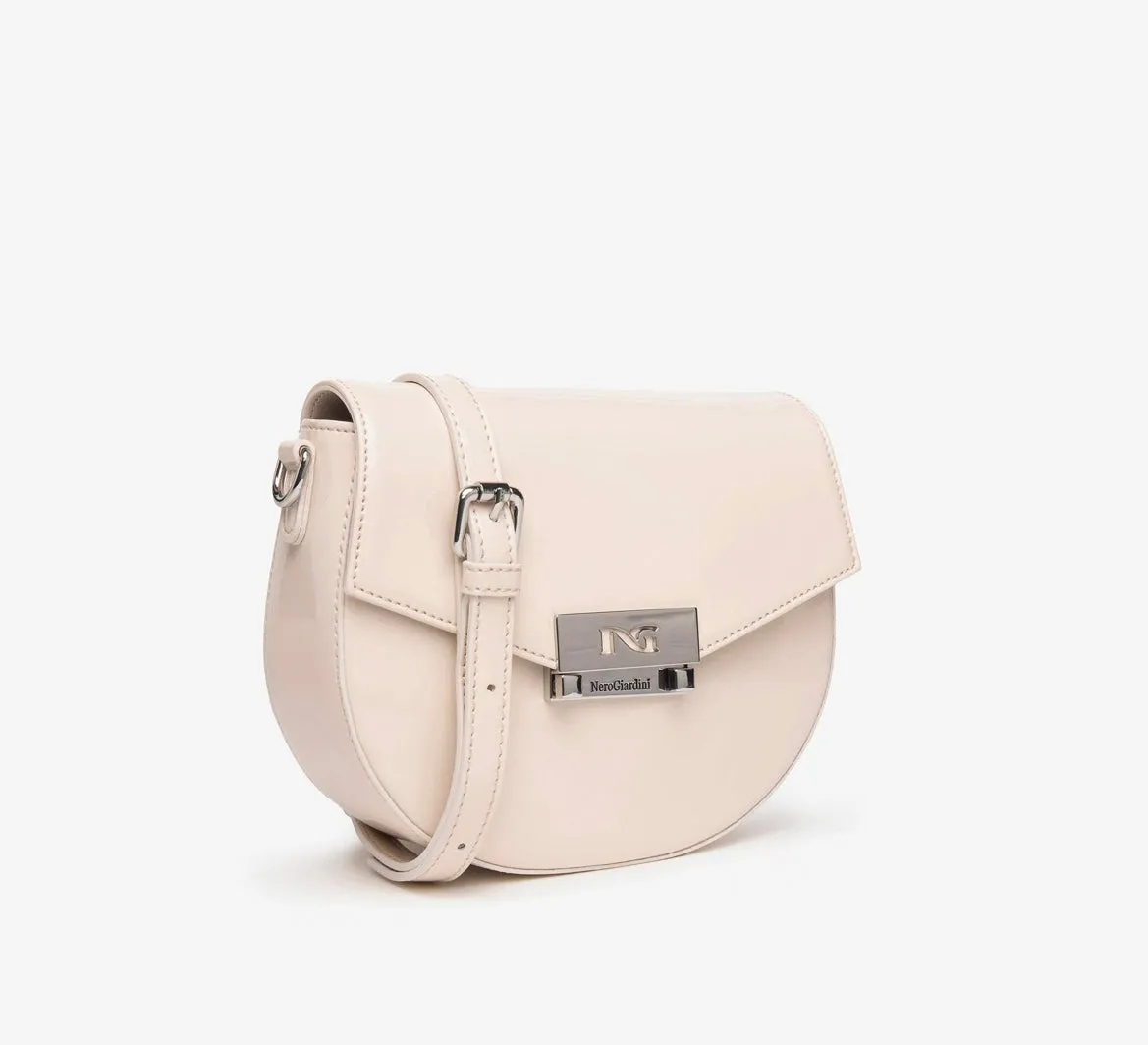 Nerogiardini leather patent cross body handbag
