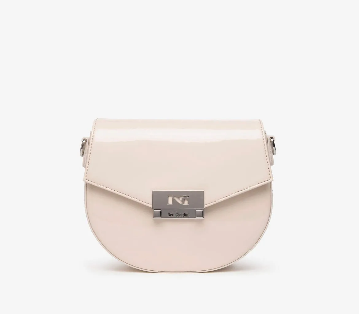 Nerogiardini leather patent cross body handbag