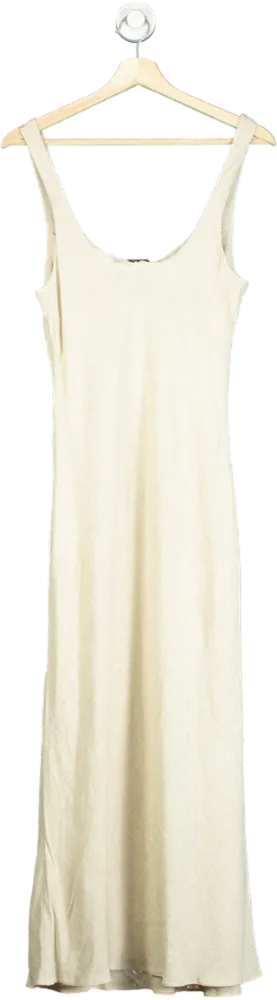New Look Beige Pam Plain Scoop Bias Dress UK 10