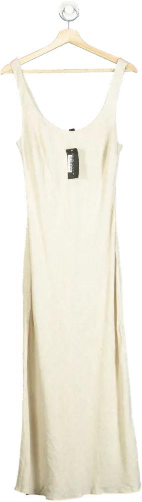 New Look Beige Pam Plain Scoop Bias Dress UK 10
