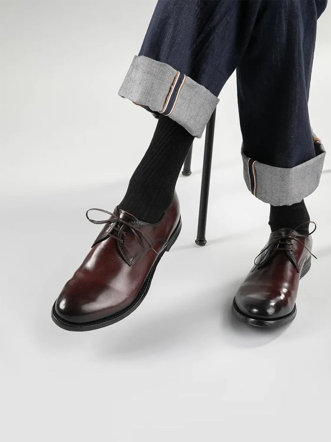 Officine Creative Derby Leather Shoes Burgundy