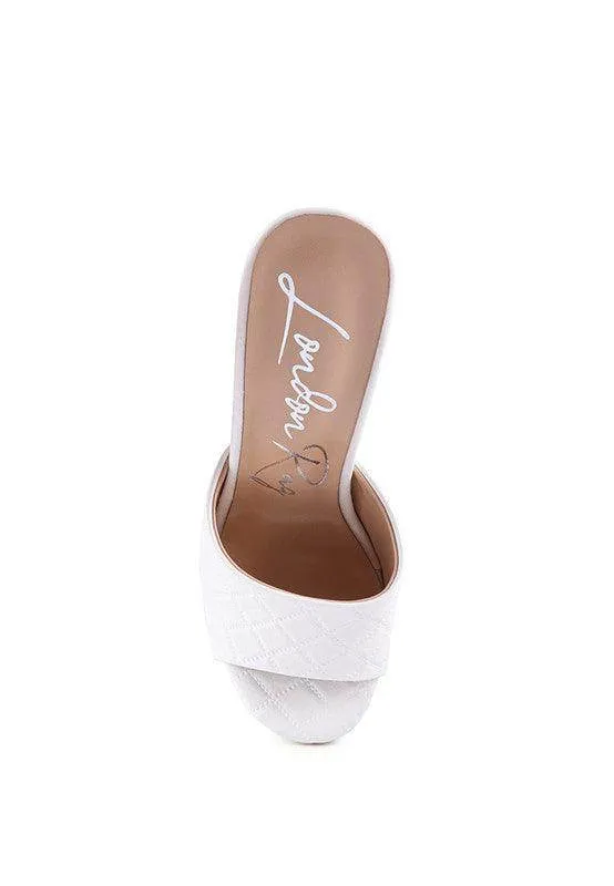 Oomph Quilted High Heeled Platform Sandals