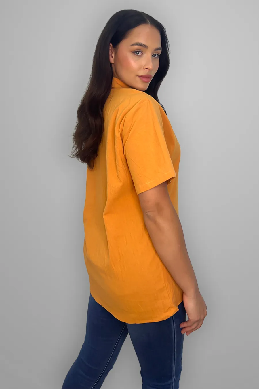 Orange Cotton Relaxed Fit Shirt