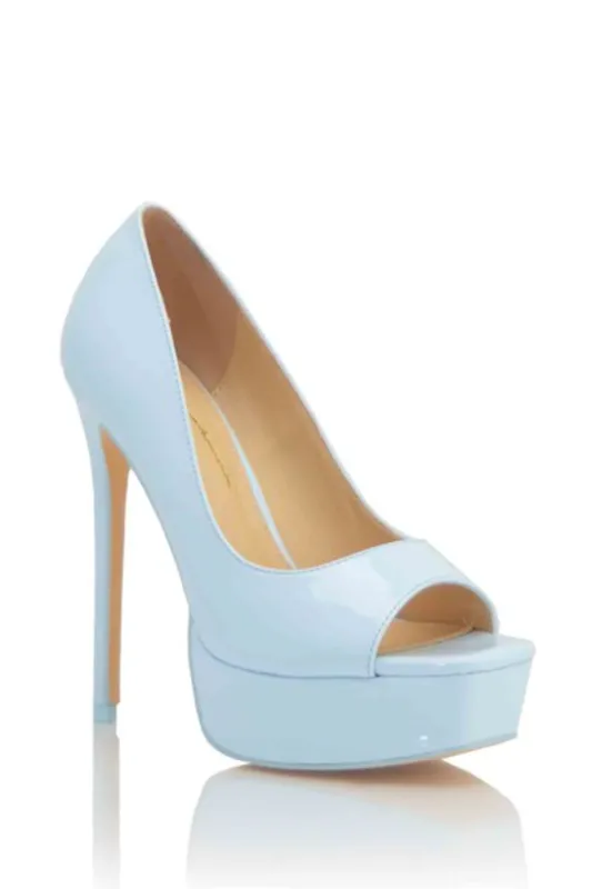 Peep Square Toe Platform Heel Shoe