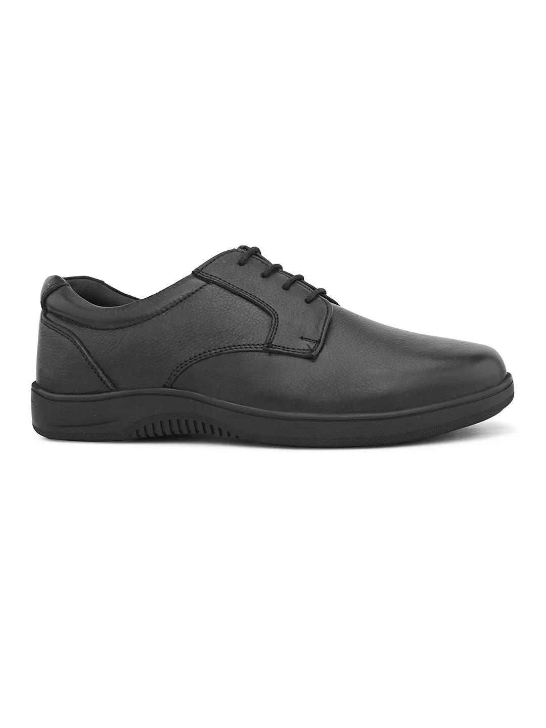 Pelle Albero Men's Derby Dress Shoes, Black Leather Formal Oxfords | Black Leather Lace-Up Dress Shoes for Men, Classic Wingtip Oxfords