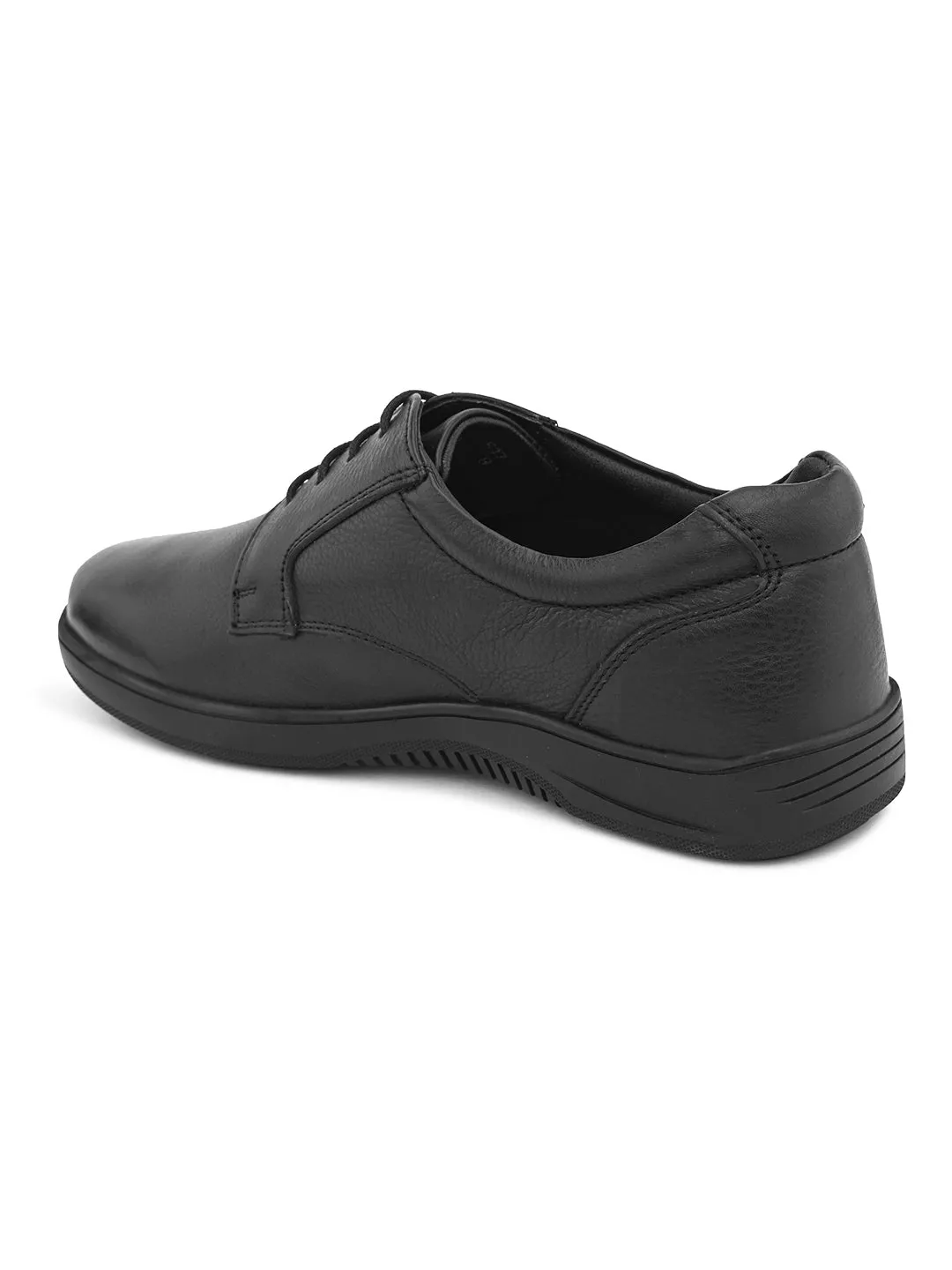 Pelle Albero Men's Derby Dress Shoes, Black Leather Formal Oxfords | Black Leather Lace-Up Dress Shoes for Men, Classic Wingtip Oxfords