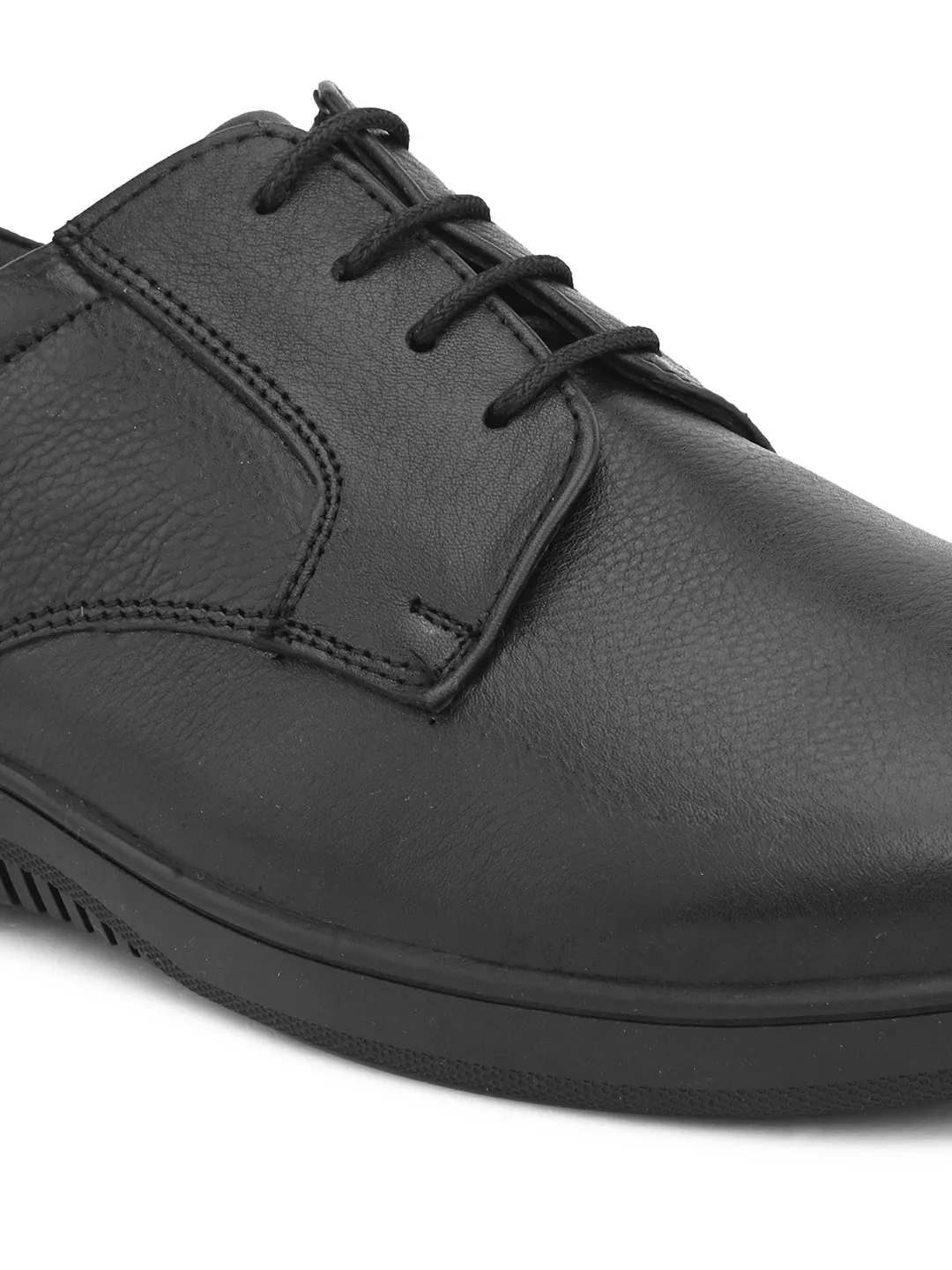Pelle Albero Men's Derby Dress Shoes, Black Leather Formal Oxfords | Black Leather Lace-Up Dress Shoes for Men, Classic Wingtip Oxfords
