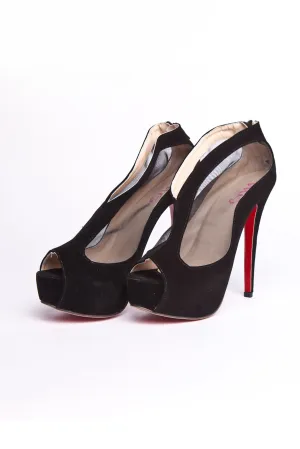 Penelope - Black Mesh Heels