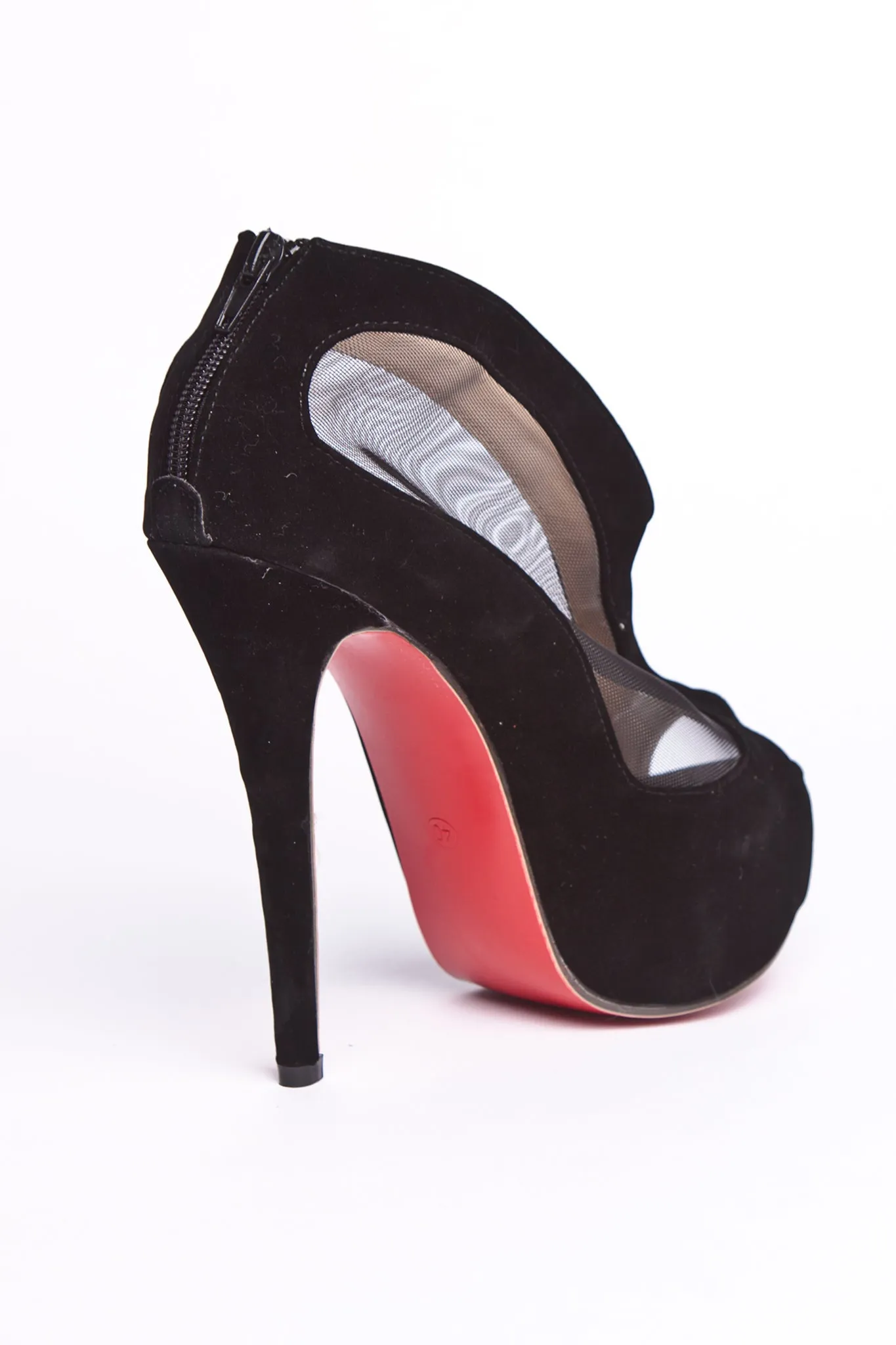 Penelope - Black Mesh Heels