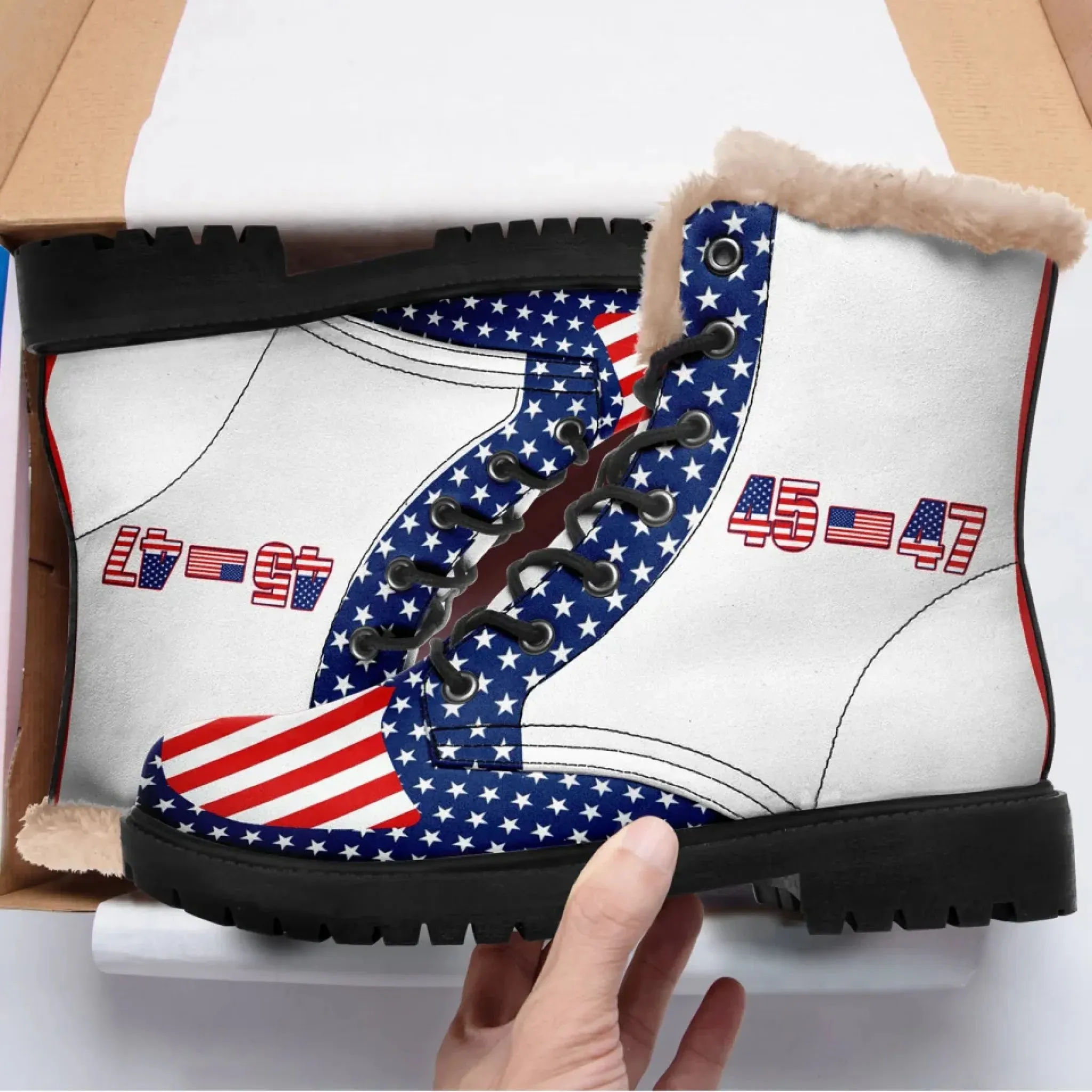 Personalized Trump 45-47 Boots, Custom Patriotic Boots, Pride Unisex Boots