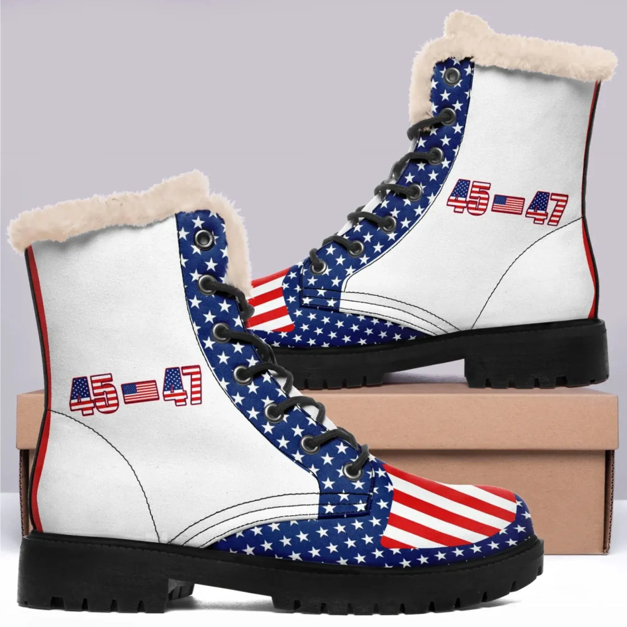 Personalized Trump 45-47 Boots, Custom Patriotic Boots, Pride Unisex Boots