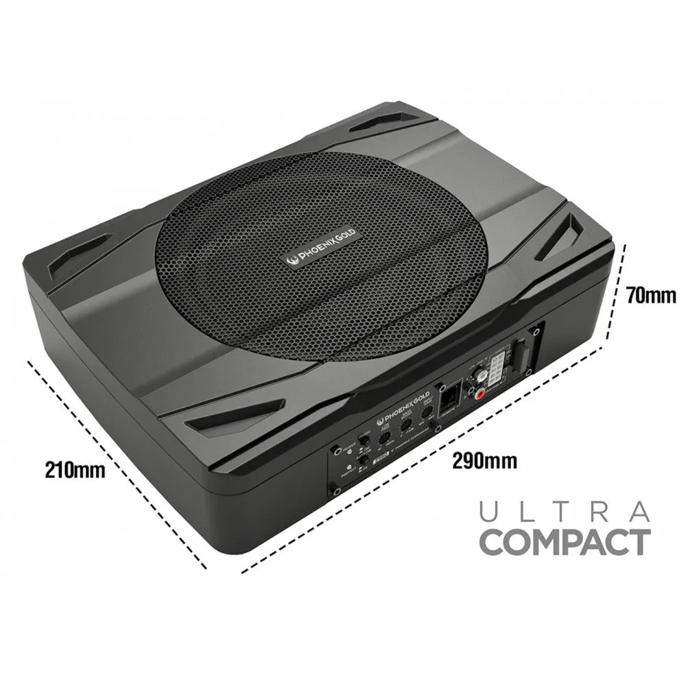 PHOENIX GOLD Z880 8" ULTRA COMPACT, FULLY ALUMINIUM ACTIVE  PLUG AND PLAY  SUBWOOFER
