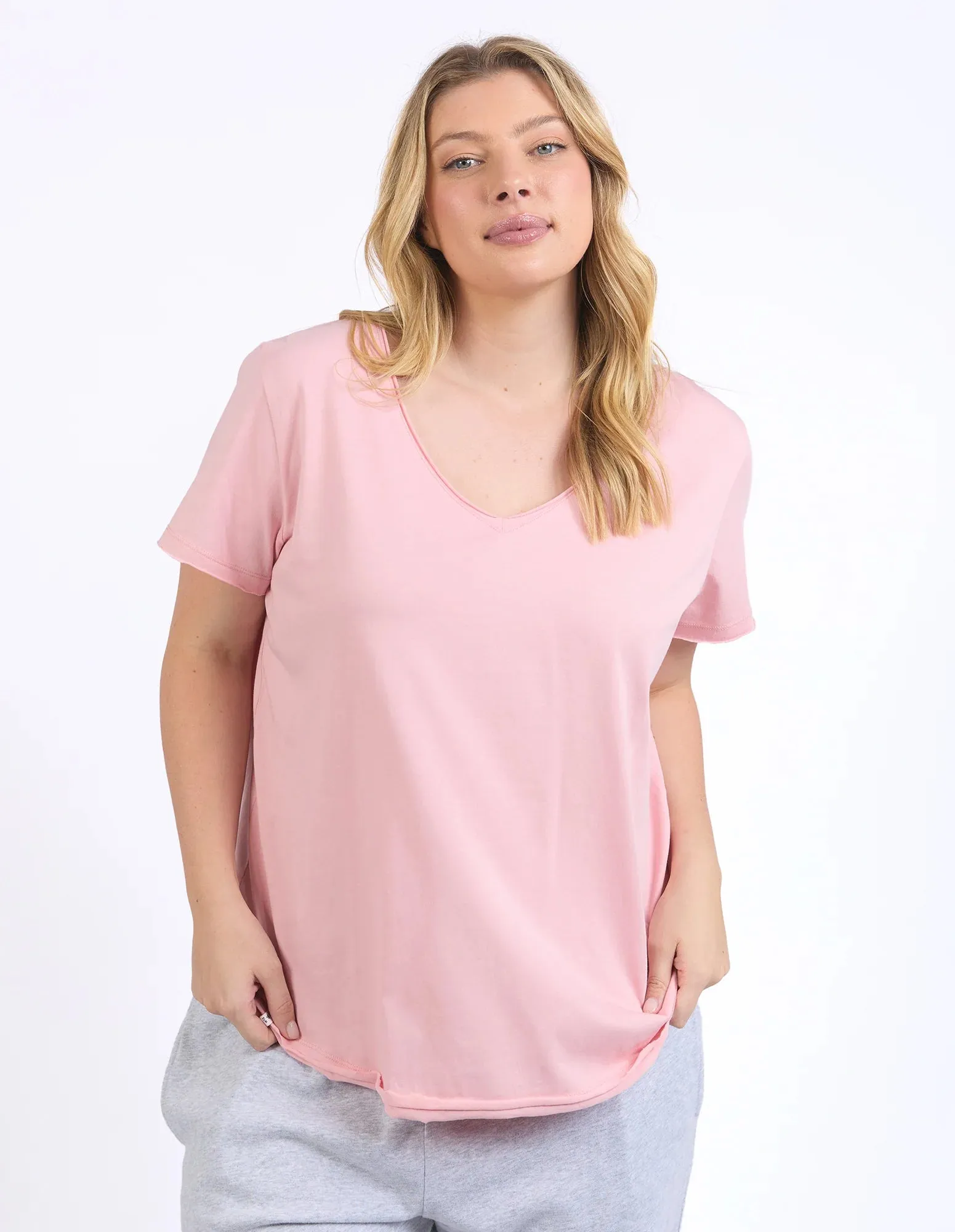 Pima V Tee - Blush Pink (Plus Size)