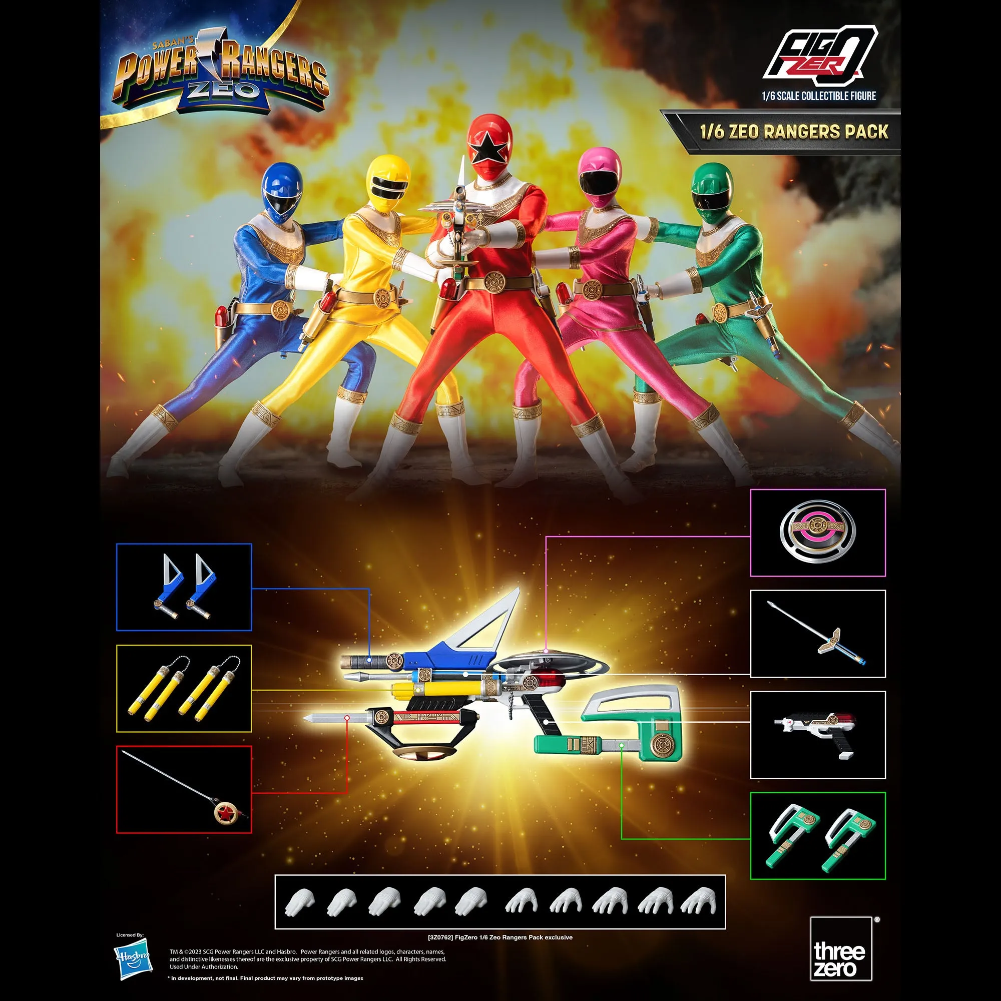 Power Rangers FigZero 1/6 Zeo Rangers Pack - Presale