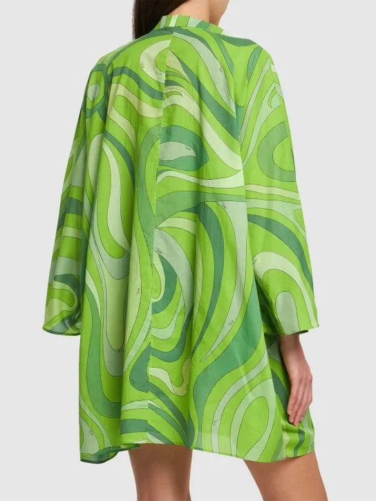 Pucci   Marmo printed voile mini kaftan dress 