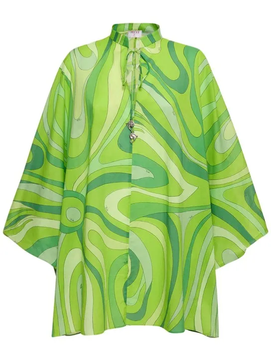 Pucci   Marmo printed voile mini kaftan dress 