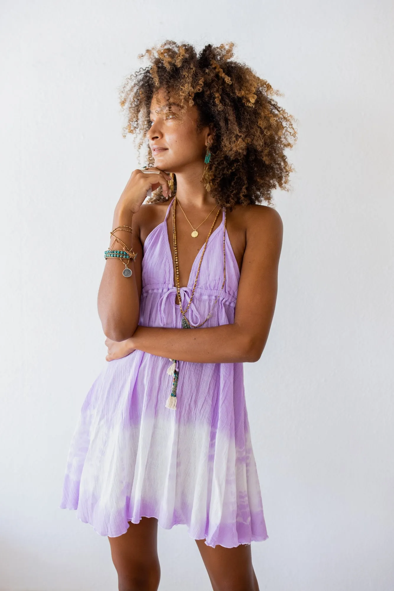 Relaxed Mini Dress In Lavender