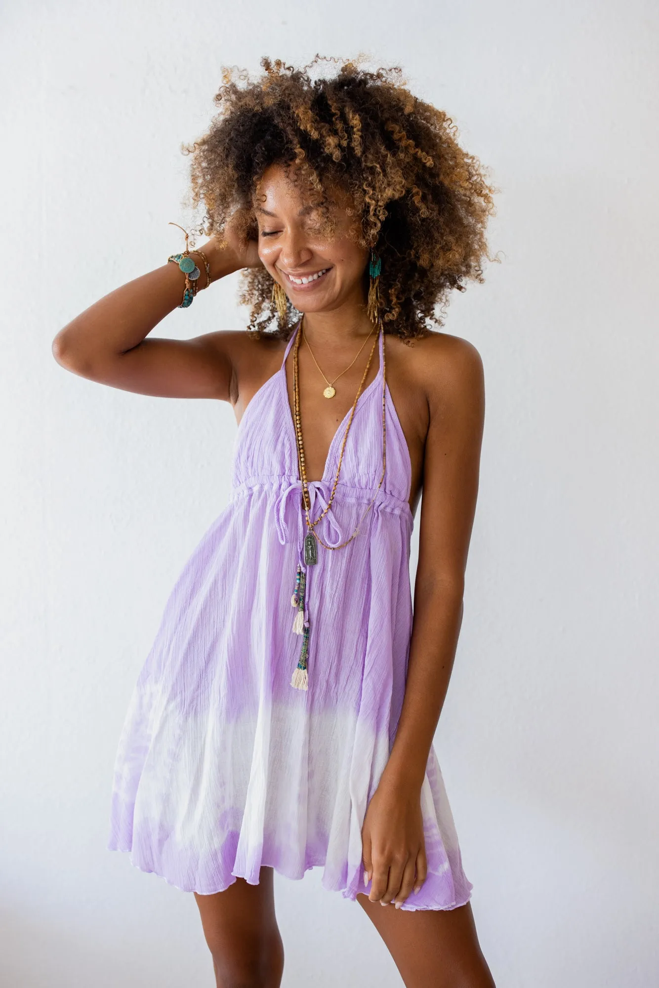 Relaxed Mini Dress In Lavender